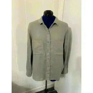 Cloth & Stone Shirt Women’s Button Down Dress Or Tunic Raw Hem Top Sz XL